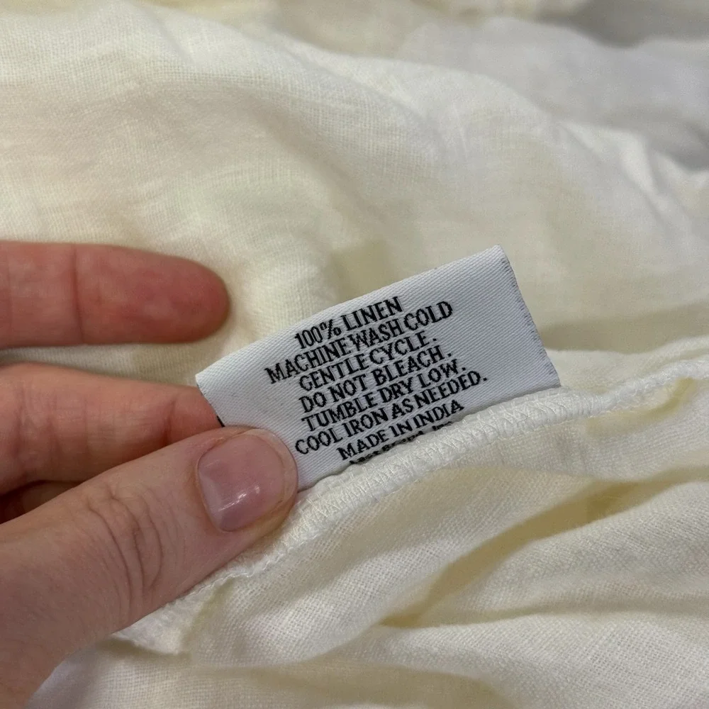 Quince 100% European Linen Fitted Sheet Twin Ivory Off-White Solid